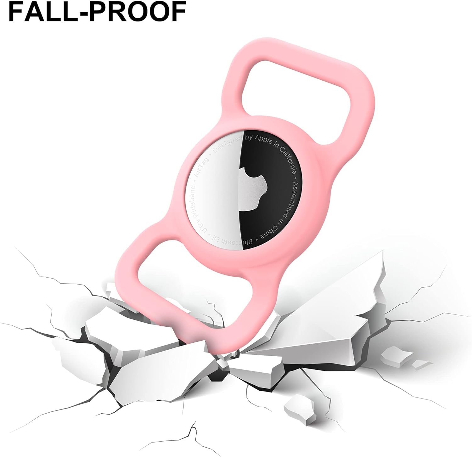 for Airtag Dog Collar Holder, DLENP Air Tag Protective Cat Airtag Dog Collar,Silicone AirTags GPS Tracking Accessories,Air Tags with Bone Pattern (1 Pack(Pink)) - Image 5