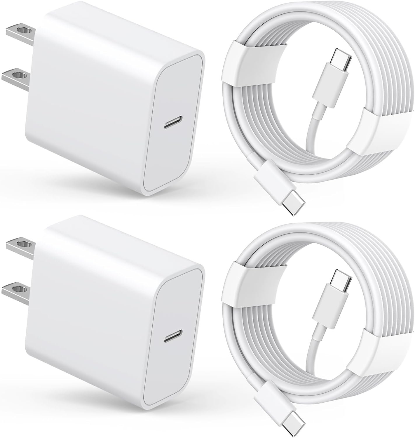 iPhone 16 Pro Max Charger Fast Charging, 2 Pack 20W Type C Fast Charger Block with 2 Pack 6FT USB C to C Cable Compatible for iPhone 16/16 Plus/16 Pro/16 Pro Max/15/15 Plus/15 Pro Max/15 Pro Max - Image 2