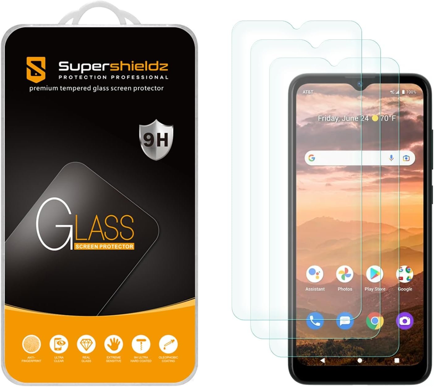 Supershieldz (3 Pack) Designed for AT&T (Maestro 3) Tempered Glass Screen Protector, Anti Scratch, Bubble Free - Image 2