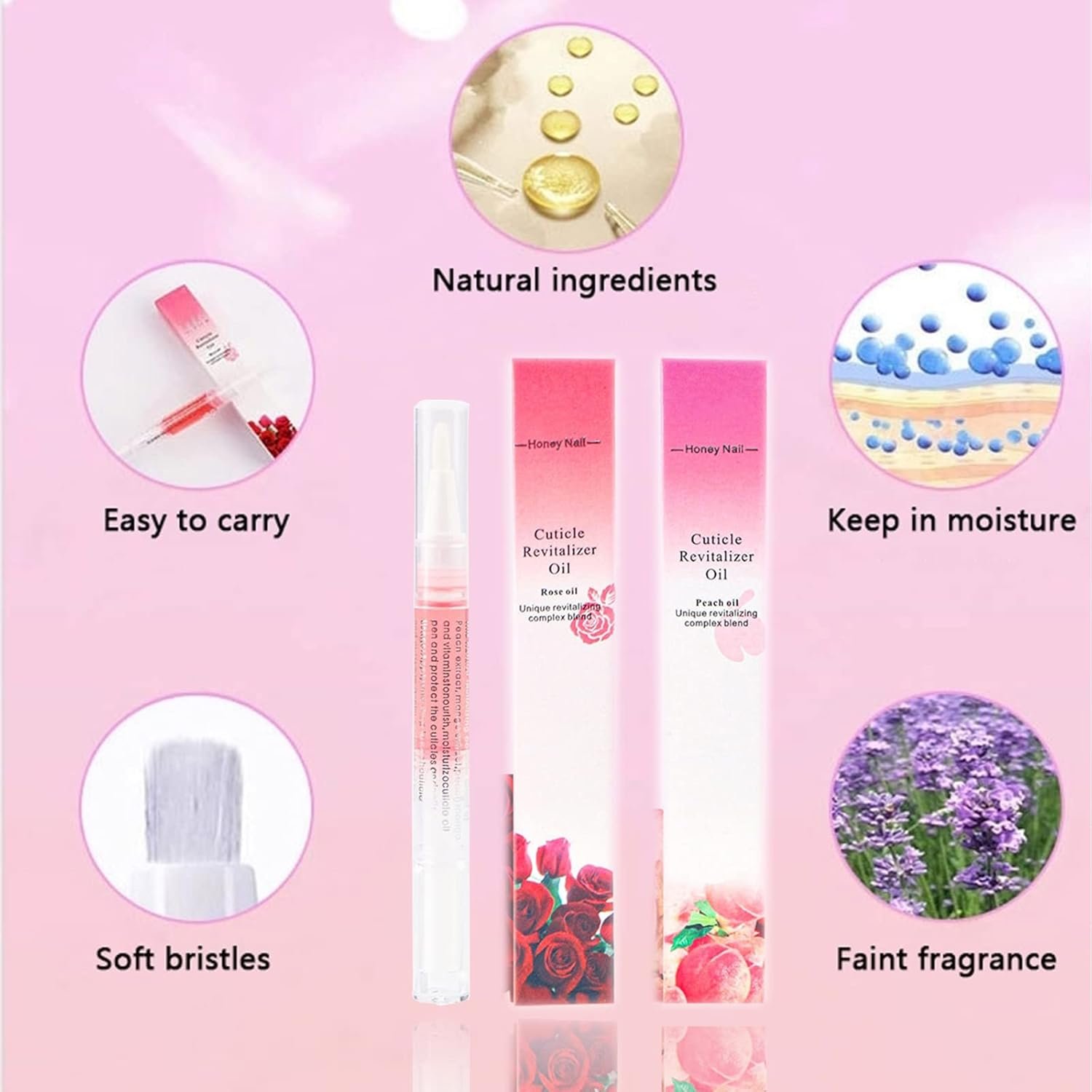 6Pcs Cuticle Oil for Nails, Cuticle Oil Pen Bulk, Moisturizing Cuticle Softner, Nail Growth Treatment, Cuticle Protectors, Nail Strengthener, Nail Care Set for Thin, Damaged, Cracked, Peeling Nails - Image 4