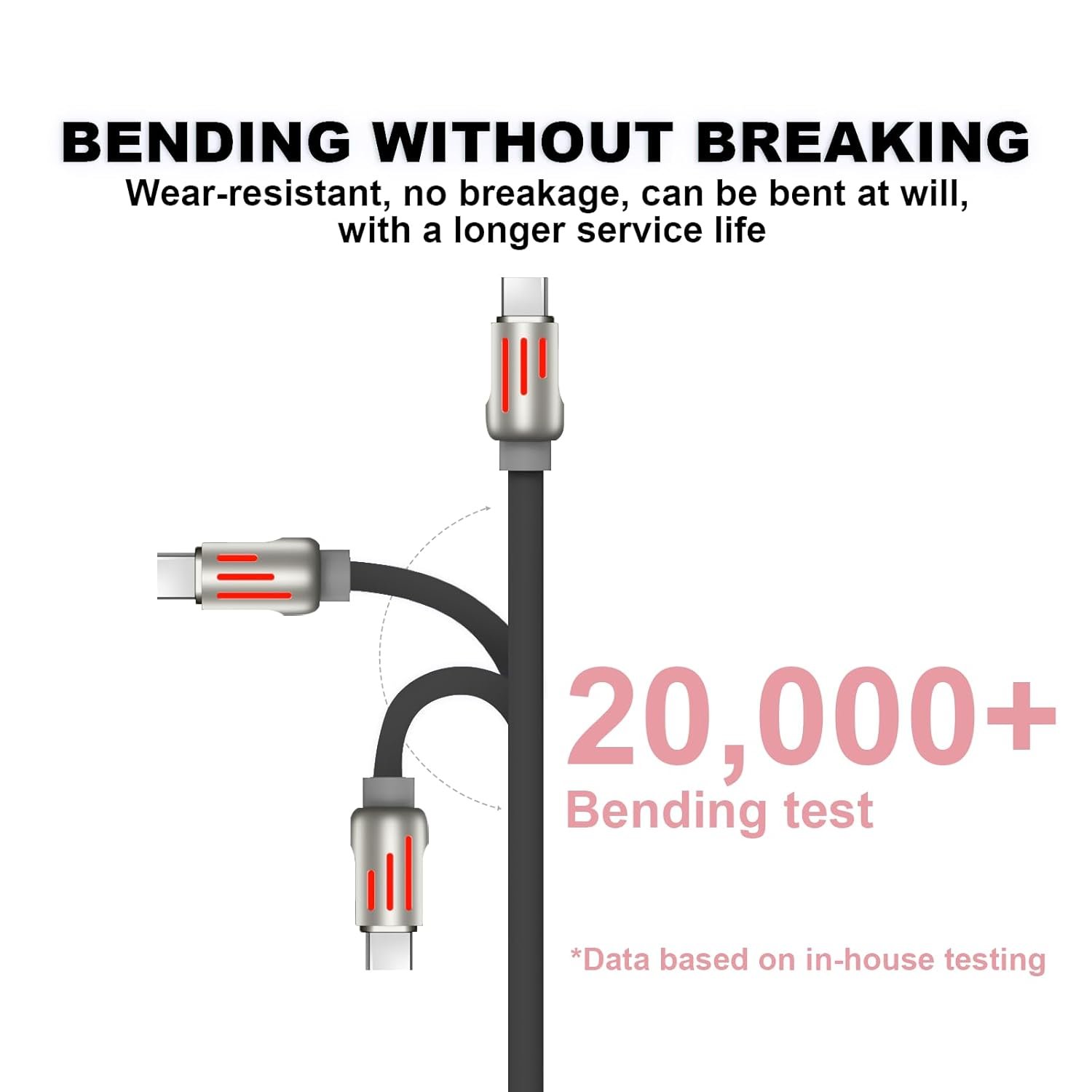 240w 4-in-1 USB C Cable,Multi Charger Cable with Breathing Light, PD 5A Multi Fast Charging & Data Sync Silicone Compatible for iPhone Samsung Laptop Multi Device Charging,4FT(Black) - Image 7