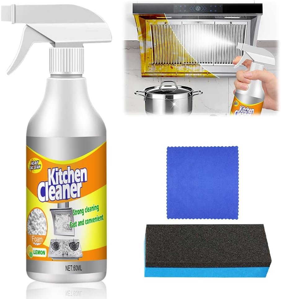 Kitchen Foam Cleaner, 2025 New Kitchen Cleaner Spray Stubborn Stains Cleaner, Powerful Cleaning Foam Spray All Purpose Cleaner for Kitchen Pots Oven (1) - Image 2