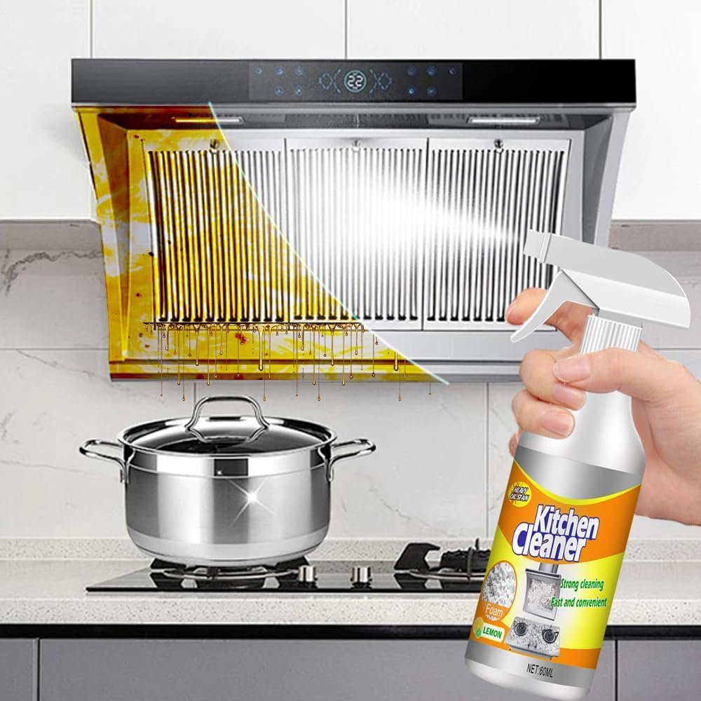 Kitchen Foam Cleaner, 2025 New Kitchen Cleaner Spray Stubborn Stains Cleaner, Powerful Cleaning Foam Spray All Purpose Cleaner for Kitchen Pots Oven (1) - Image 8