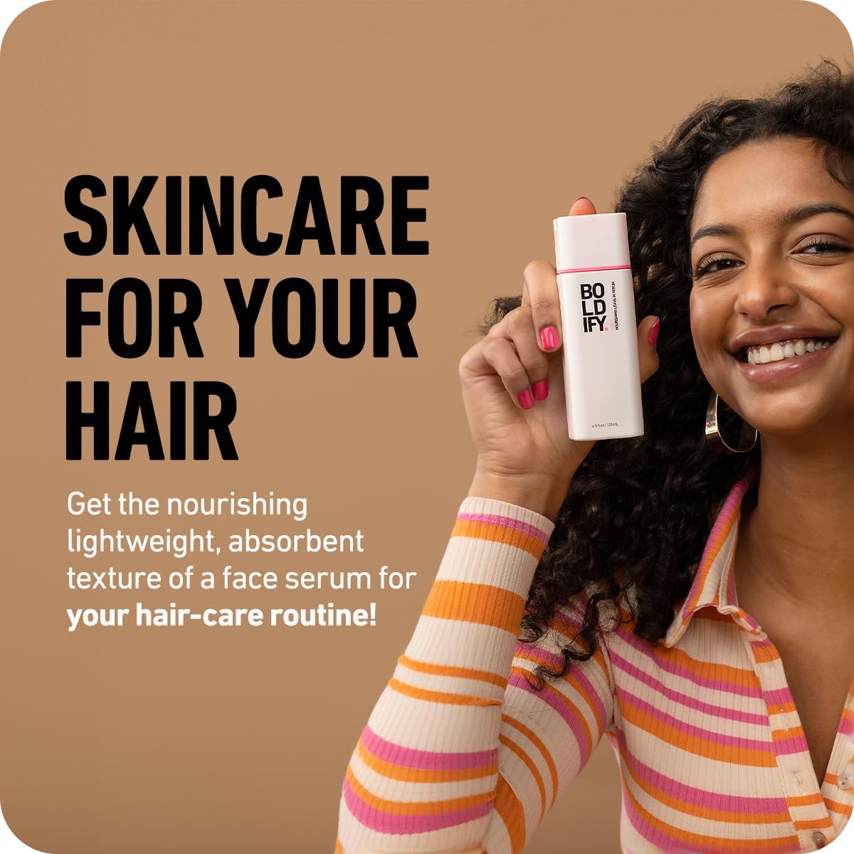 Boldify Leave In Conditioner & Heat Protectant - Hair Serum for Blow Dry and Styling, Nourishing Leave In Serum for Women & Men - Lightweight Thermal Protection to 450F with Biotin - Image 3