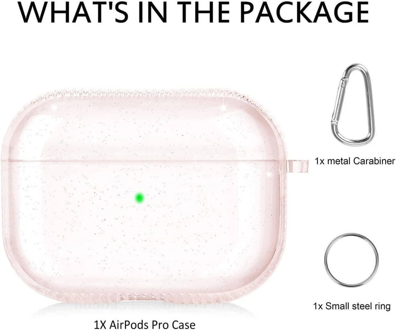 KOREDA Compatible with AirPods Pro 2nd Generation/1st Generation Case Cover, Soft Clear TPU Bling Transparent Protective Shockproof Case Designed with Keychain for AirPods Pro & AirPods Pro 2 Case - Image 8