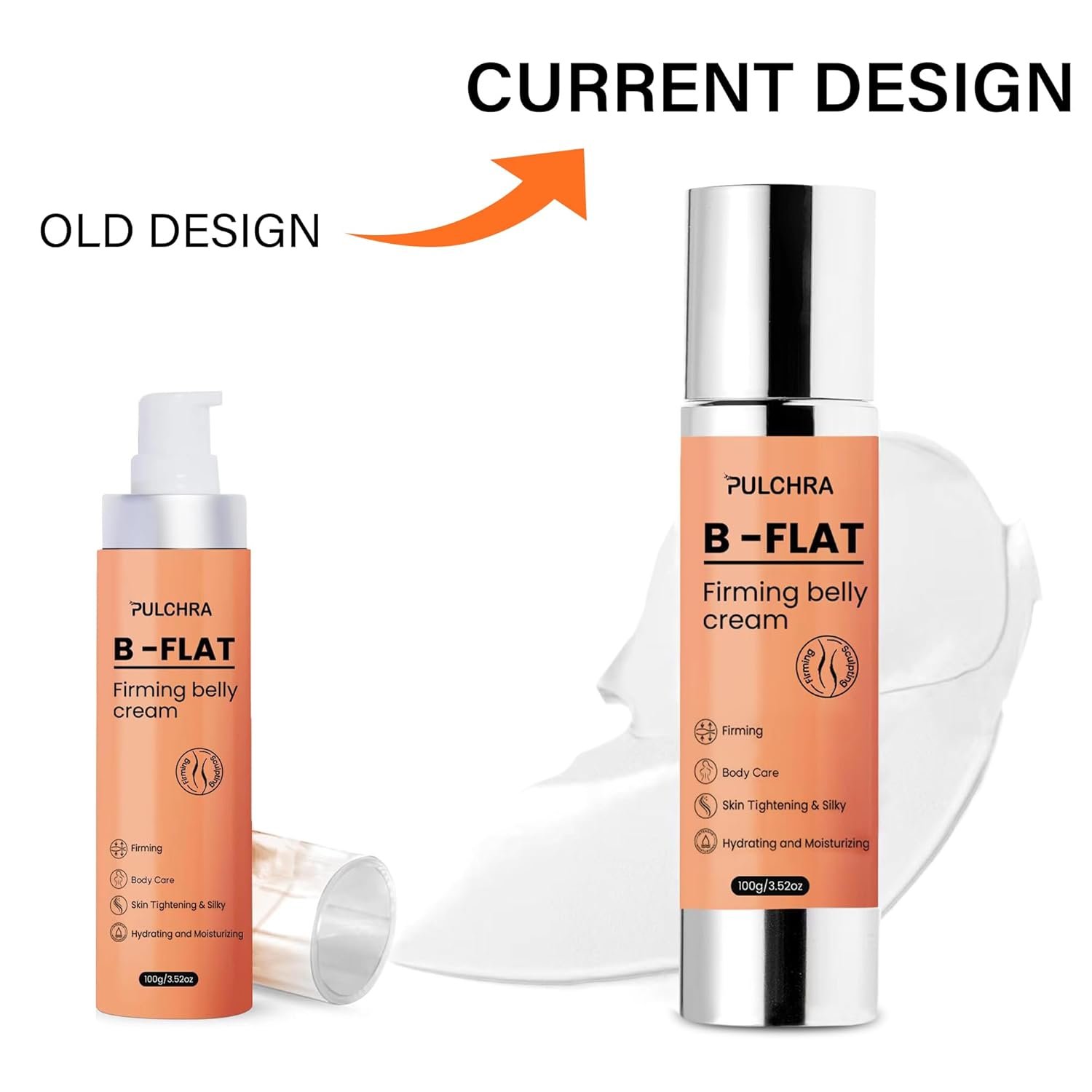 Pulchra B Flat Belly Firming Cream, Skin Tightening Cream for Cellulite, Firming and Tightening Lotion for Belly, Arms, Thighs and Butt, Moisturizing For Women and Men, 3.52 Fl. OZ. - Image 3