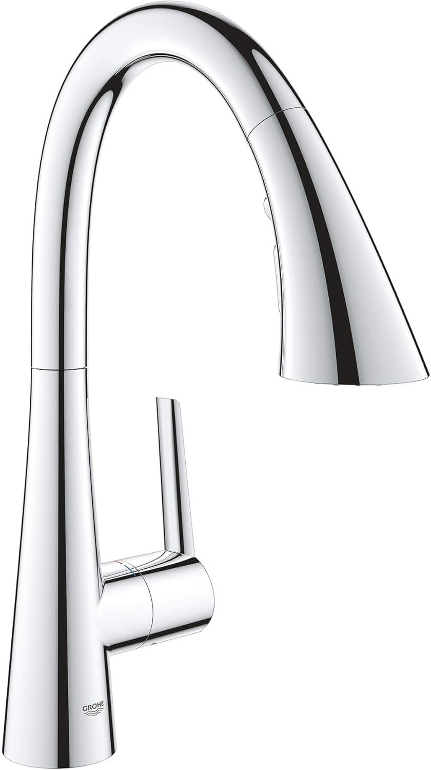 GROHE 30368002 Zedra Pull-Down Kitchen Faucet with sprayer Chrome - Image 2
