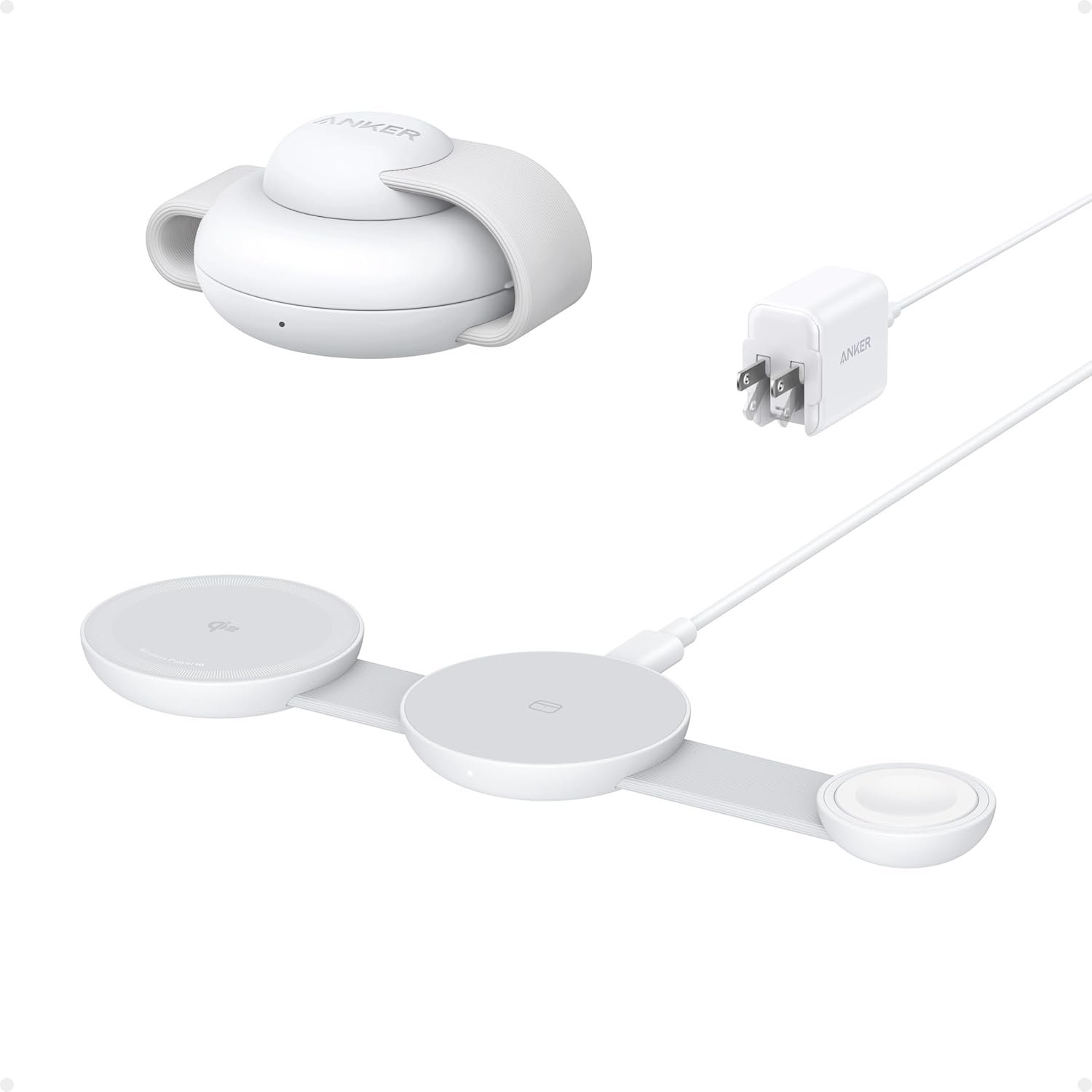 Anker MagSafe Compatible MagGo UFO 3-in-1 Charger, iPhone 16 Wireless Charger Station, Qi2 Certified 15W, Foldable Travel Charging Pad, for iPhone 15/14/13/12, AirPods, Apple Watch (Not a Power Bank) - Image 2