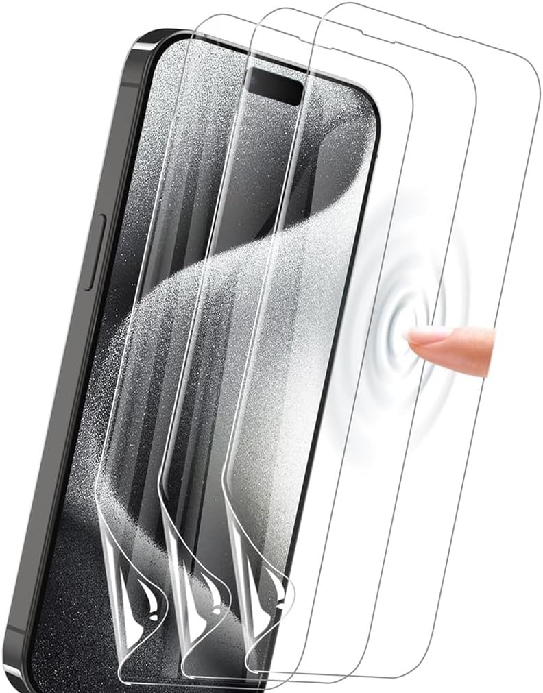 2Pack Upgraded Hydrogel Screen Protector For iPhone 15 Pro Max, Non-breakable Flexible TPU&Case Friendly Transparent Soft Protective Film (Not Tempered Glass) - Image 2