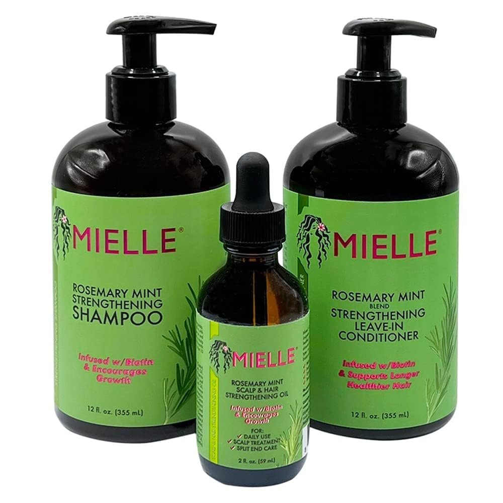 MIELLE Rosemary Mint Organics Infused with Biotin and Encourages Growth Hair Products for Stronger and Healthier Hair and Styling Bundle Set 3 PCS - Image 2