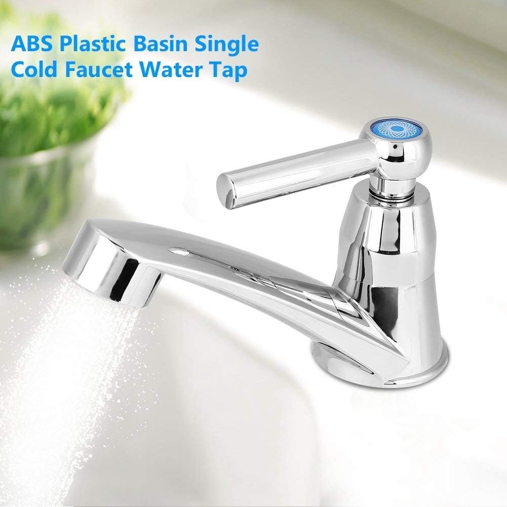 Single Cold Faucet Water Tap Bathroom Basin Kitchen Sink Accessories Touch On Faucets ABS Plastic(Straight Handle ) - Image 4