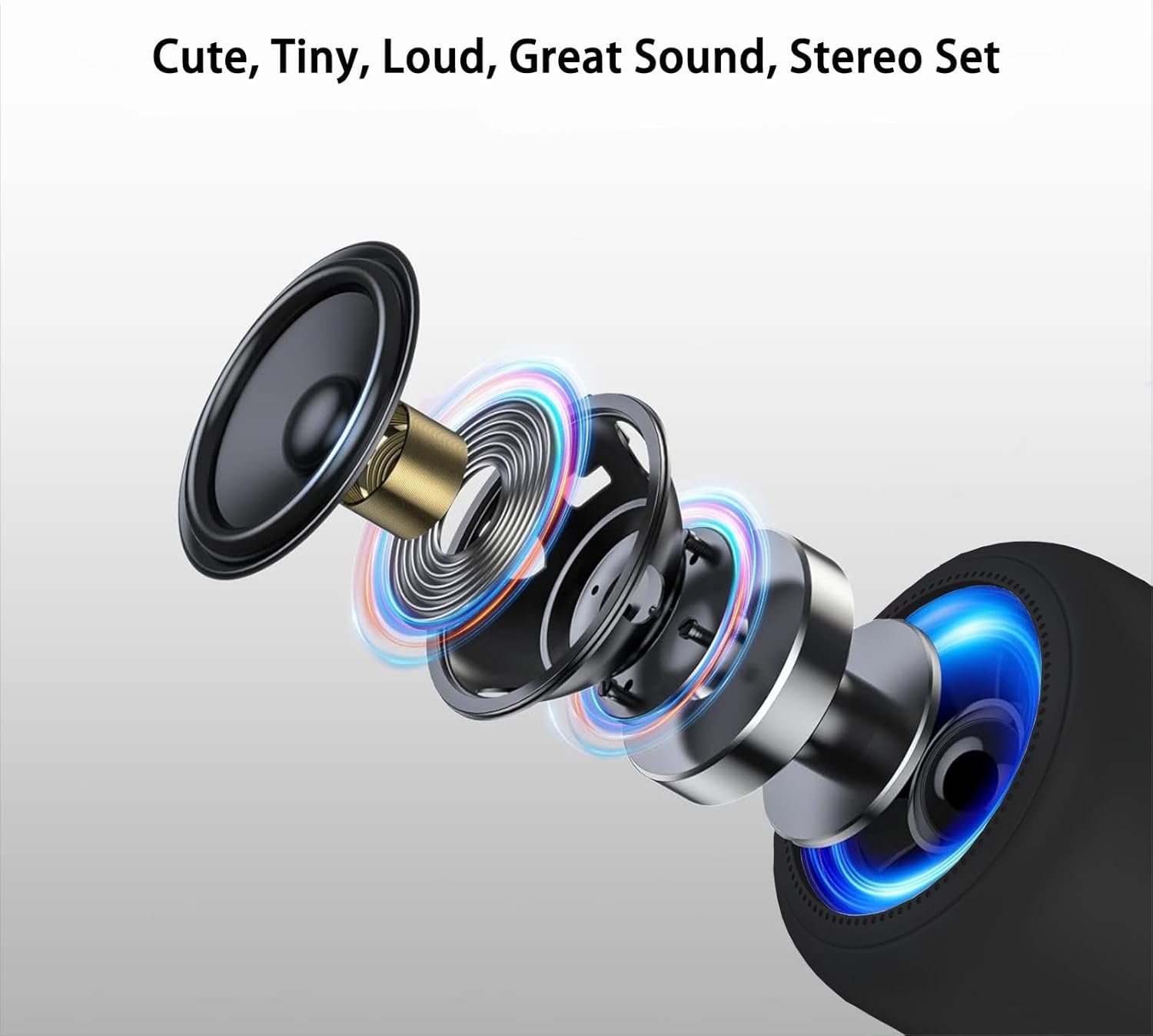 Tiny Speaker Smallest Mini Bluetooth Speakers Wireless with Remote Shutter, Hands-Free Call, Built-in Mic, TWS, Black Little Portable Speaker Plays Podcasts in Hike, Ruck, Biking, Gifts - Image 3