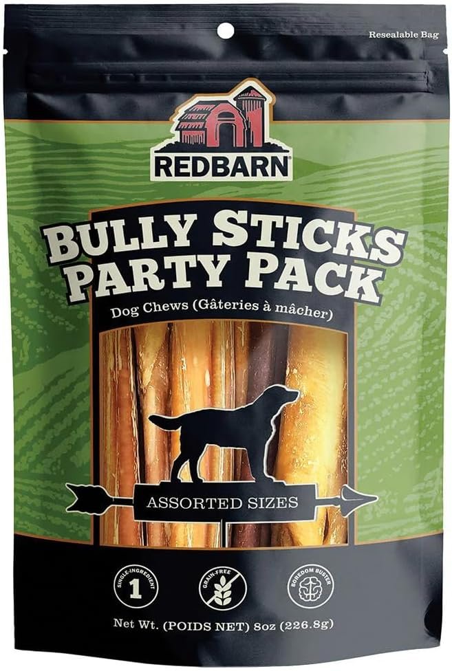 Redbarn Pet Products All Natural 5-8" Bully Sticks for Small & Large Dogs - Healthy Long Lasting Chews Variety Party Pack - 100% Beef Single Ingredient Low Odor Rawhide Free Dental Treats - 8 oz Bag - Image 2