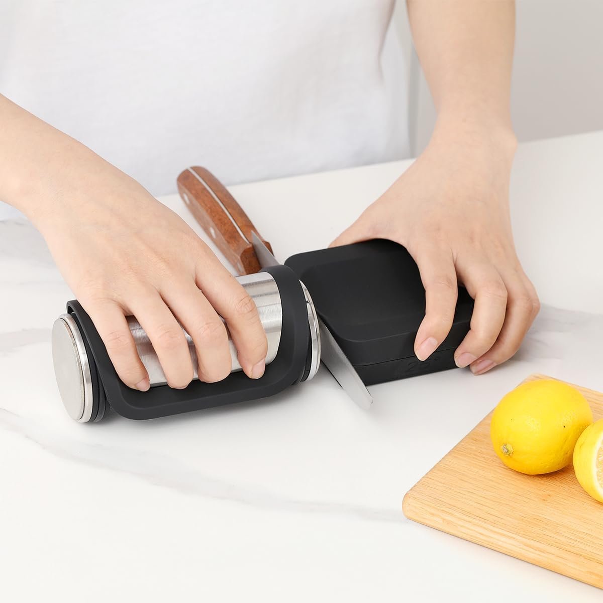 Aieve Rolling Knife Sharpeners Kit,Knife Sharpener Tool with Diamond Disc Sharpener and 15&18&20&25 Degree Angle Magnetic Base for Kitchen Knives - Image 8