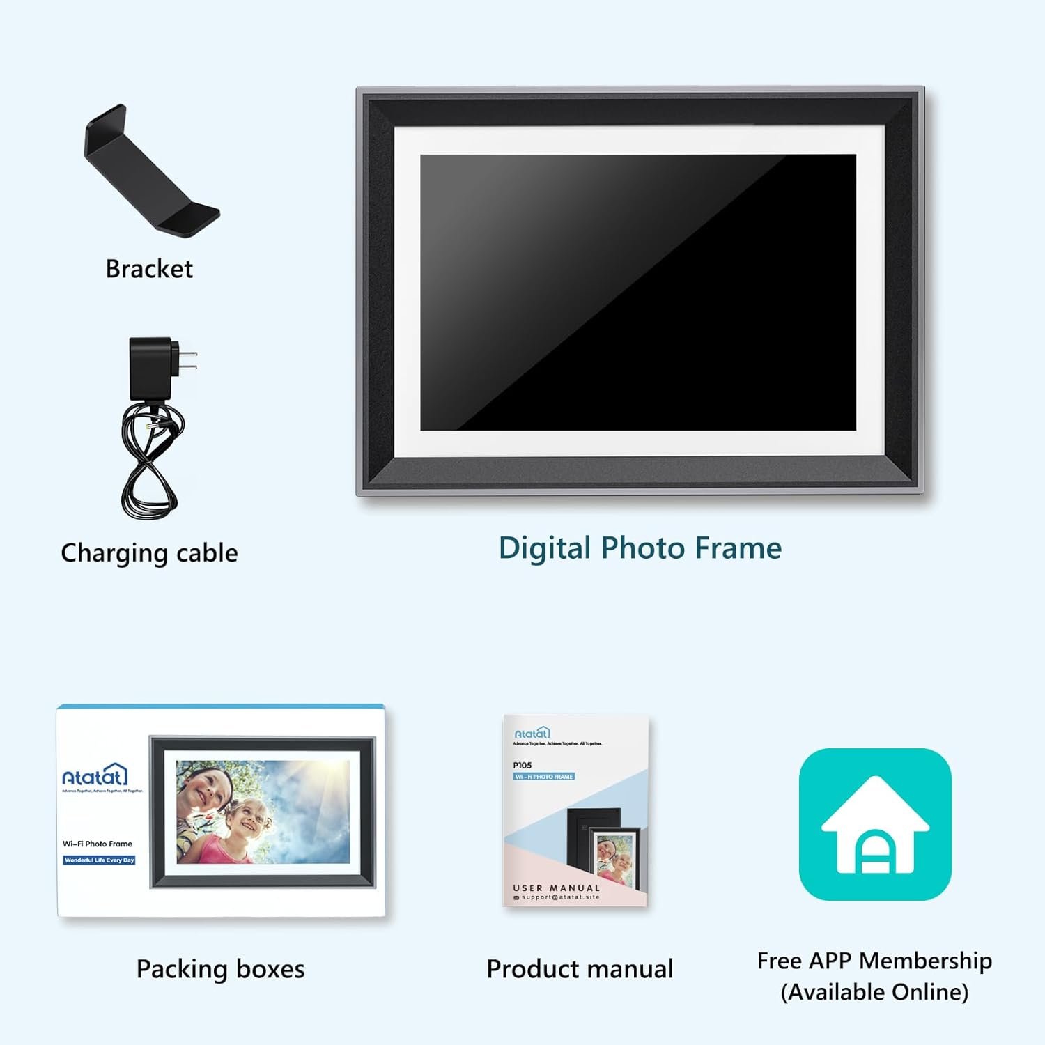 Atatat 10.1 Inch WiFi Digital Photo Frame, Electronic Smart Picture Frame with IPS Touch Screen, Internal 32GB Storage & Multi-User Binding, Easy Set Up and Instantly Photo Upload via APP or EMAIL - Image 7