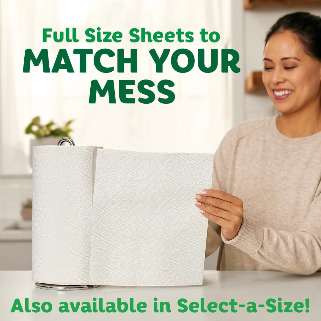 Bounty Full Sheet Paper Towels, White, 2 Triple Rolls - 6 Regular Rolls - Image 7