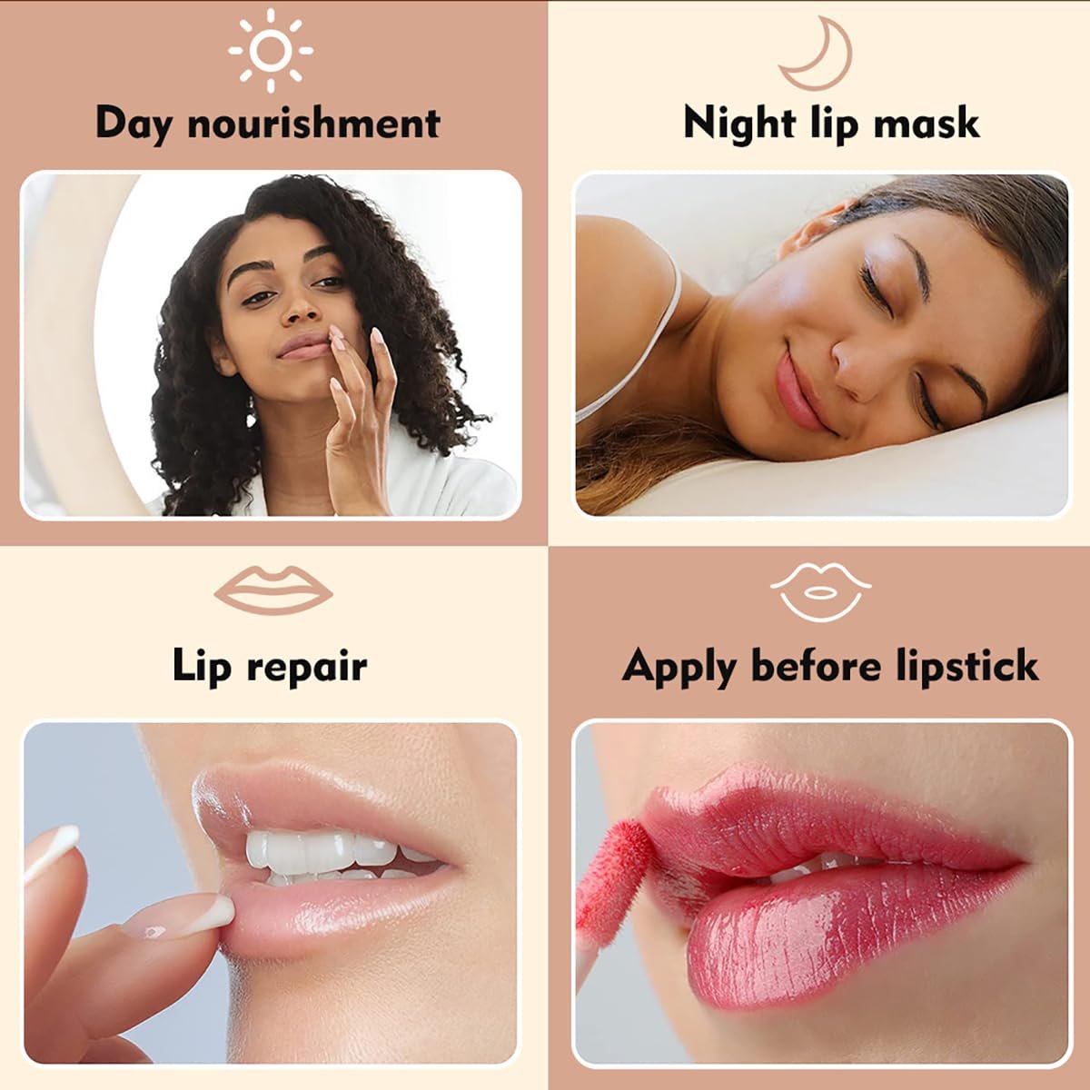 4 Pcs Honey Lip Balm, Strawberry Apple Watermelon Lip Mask, Moisturizing Lip Sleeping Mask, Hydrate Repair Prevent Dry Cracked Lip (Honey+Strawberry+Apple Lime+Watermelon) - Image 9