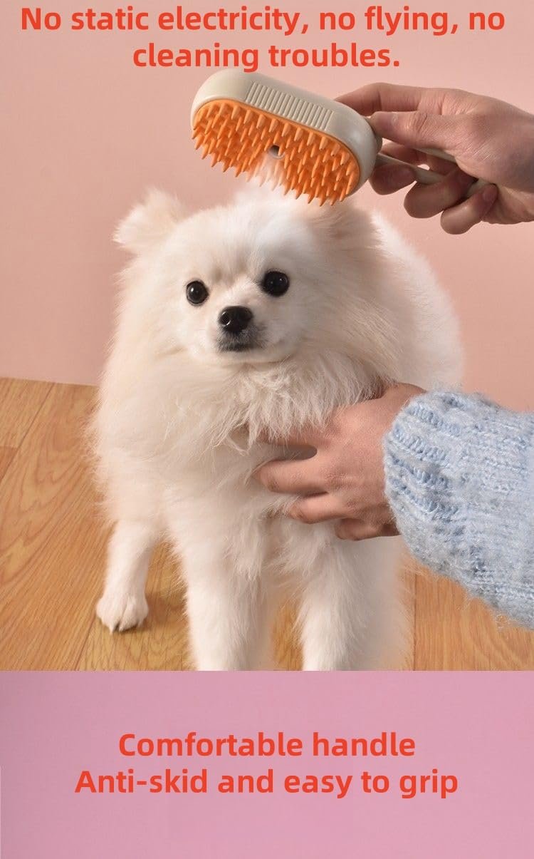 Pet Hair Removal Steam Brush with Enhanced Spray - Long Comb Steamy Brush for Shedding - Cloud Care Water Brush for Long & Short Hair - Ideal for Indoor Cats & Dogs - Image 5