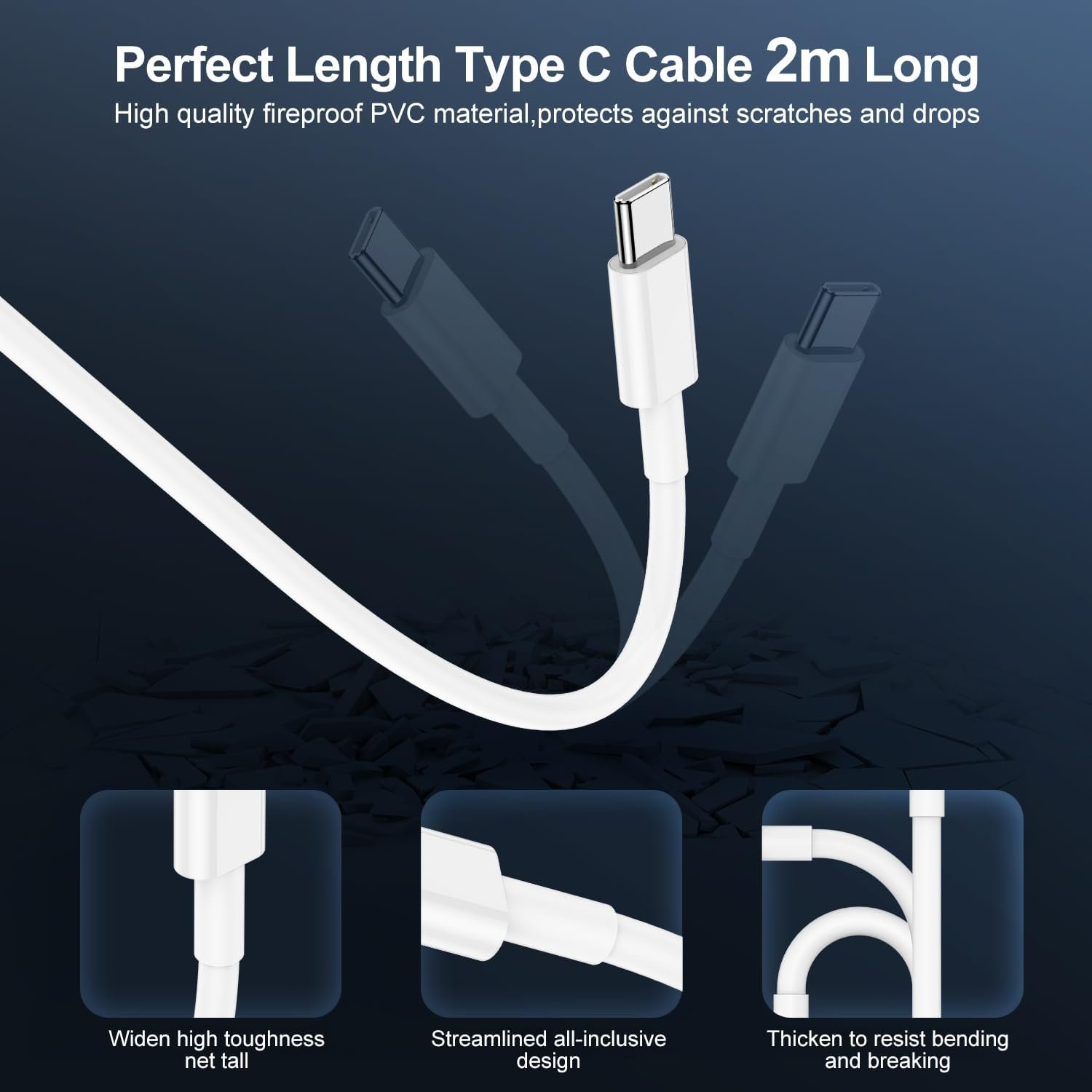 iPhone 16 15 Charger Fast Charging and 6ft 10ft USB C to C Cable Cord Long, Type C Block for Apple iPhone 16 Pro Max/16/15 Plus/15 Pro Max/15, iPad 12.9/11 inch/Air/Mini/6 Gen,Wall Plug Cube Brick Box - Image 8