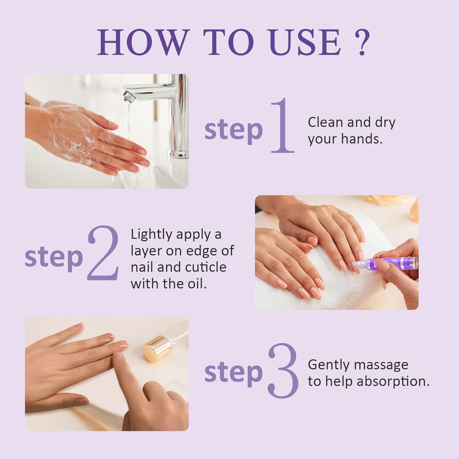 SHVYOG Cuticle Oil, Cuticle Oil for Nails, Nail Oil Treatment for Damaged Nails, Cuticle Oil Pen Nail Strengthener Hydrating Oil for Cuticle Care- Milk & Honey, Pomegranate, Rose, Lavender (4 * 10ml) - Image 9