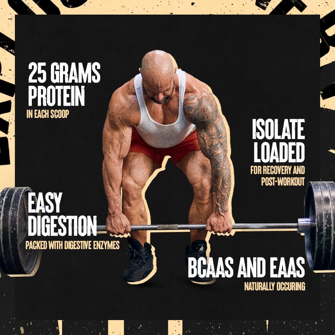 Animal Whey Isolate Protein Powder - Loaded for Pre & Post Workout Muscle Builder and Recovery with Digestive Enzymes for Men & Women - 25g Protein, Great Taste, Low Sugar - Chocolate 2 lbs - Image 5