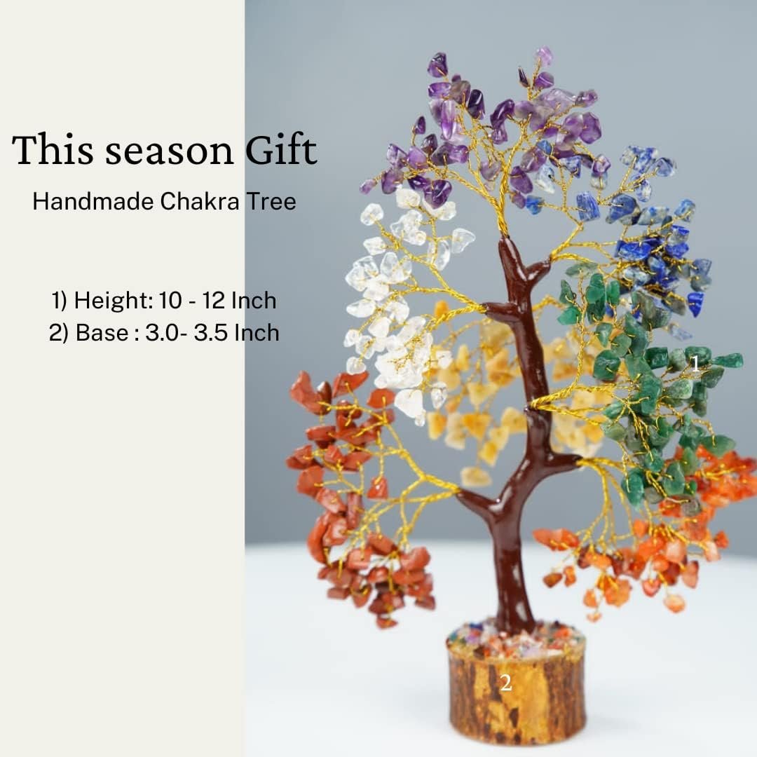 Crystals and Healing Stones - Healing Money Tree - Bonsai Tree - Seven Chakra Tree of Life - Seven Chakra Stones - Feng Shui Decor & Artificial Bonsai Tree - Good Luck Gifts for Women 10-12 Inch - Image 8