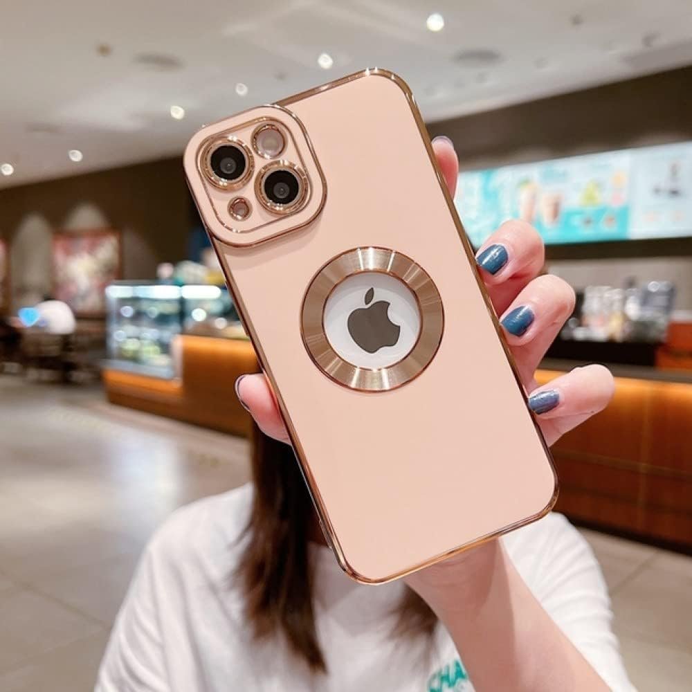 Luxury Soft Electroplated Phone Case for iPhone 11 12 13 14 Pro Max XS X XR 7 8 Plus Mini Hollow Out Silicone Cases Cover,Pink,for iPhone Xs - Image 2