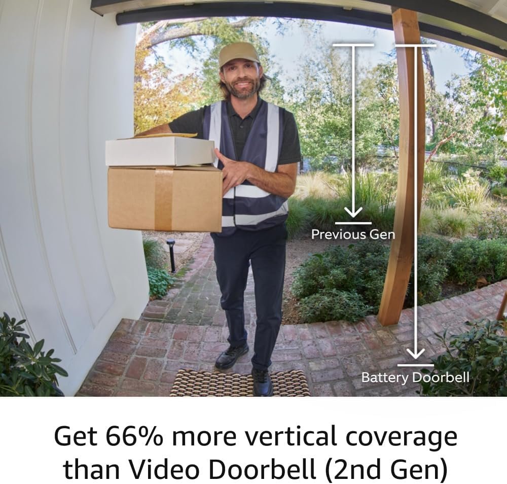 All-new Ring Battery Doorbell, Head-to-Toe Video, Live View with Two-Way Talk, and Motion Detection & Alerts (2024 release), Venetian Bronze - Image 4