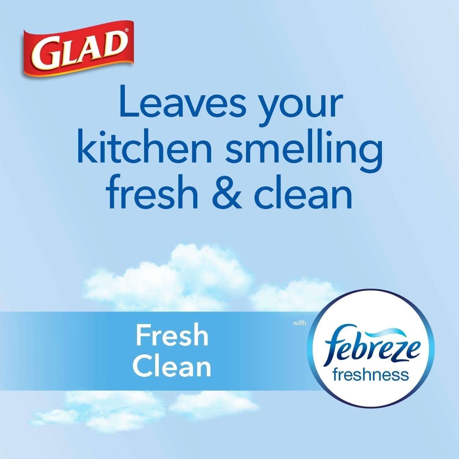 Glad Trash Bags, Force Flex Kitchen Pro Drawstring Garbage Bags, Fresh Clean, 80 Count - Image 3