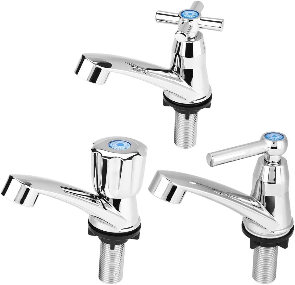 Single Cold Faucet Water Tap Bathroom Basin Kitchen Sink Accessories Touch On Faucets ABS Plastic(Straight Handle ) - Image 9