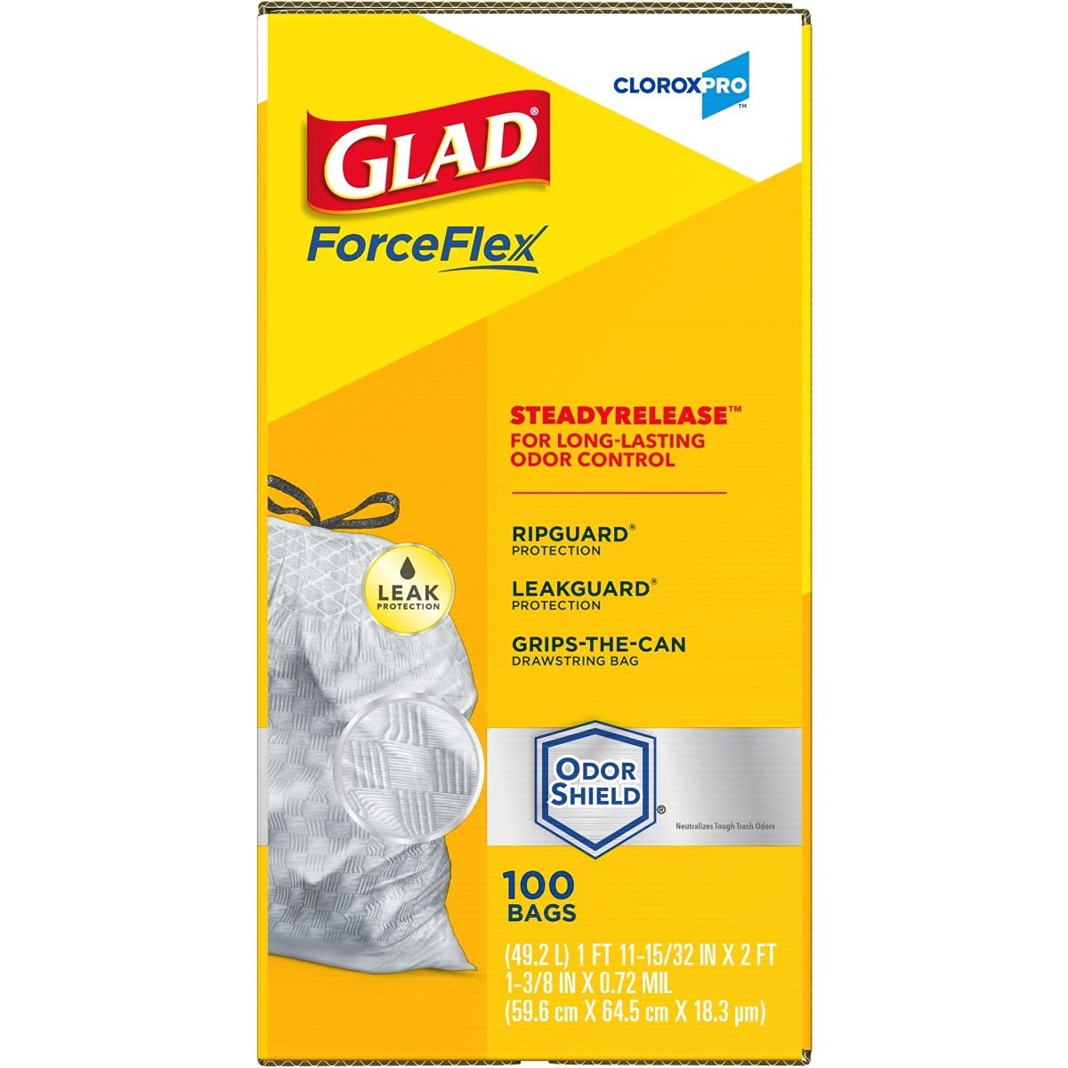 Glad Trash Bags, ForceFlex Tall Kitchen Drawstring Garbage Bags, Clorox 13 Gallon Trash Bags for Tall Trash Can, Industrial Cleaning, Unscented, 100 Count - 70427 - Image 19