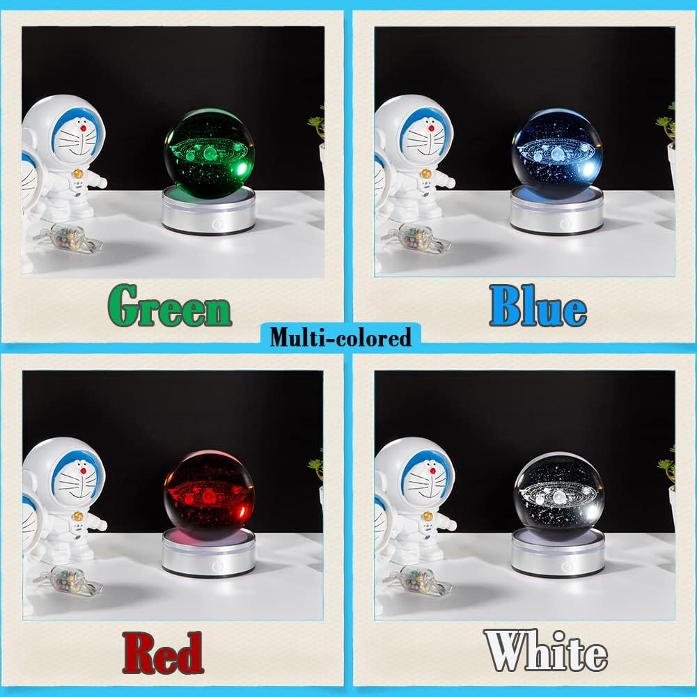 IFOLAINA 3D Solar System Crystal Ball Model Gift Space Astronomy Gift Planets Multicolor Universe Globe Ball Science Astrophysics Gift Night Light Kids Bedroom Adults Gift - Image 5