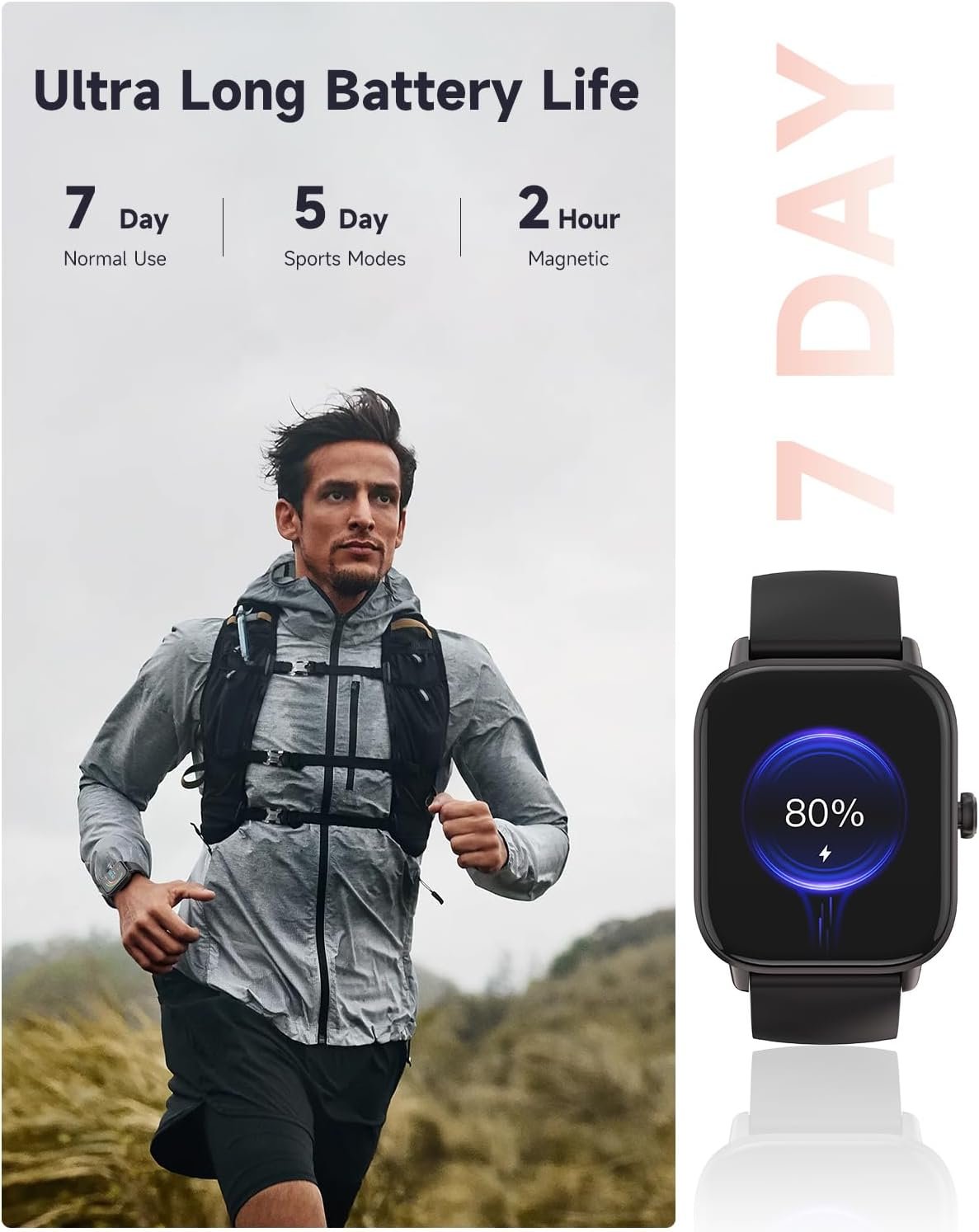 Fitness Smart Watch with Alexa for Women Men, 24/7 Heart Rate, Blood Oxygen, Stress and Sleep Tracker,100 Sports Modes, 5ATM Waterproof Activity Trackers and Smart Watches - Image 6