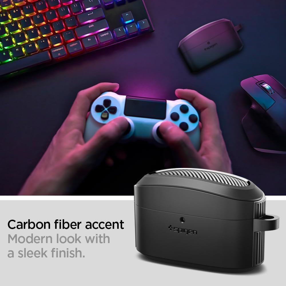 Spigen Rugged Armor Designed for Sony WF-1000XM5 Case Cover (2023) Durable Protection - Matte Black - Image 4