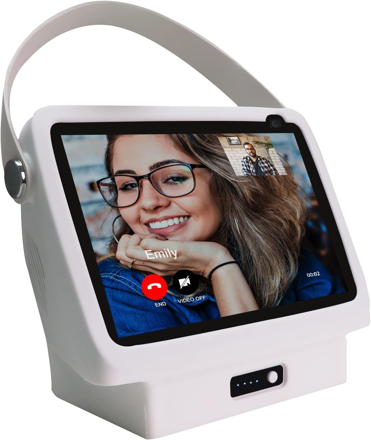 Battery Base for Show 8 1st & 2nd, Portable Show 8 Charger, Xiaodu Smarts Speaker Battery Stand 15600mAh, 9.5 Hours Work Time Protector with Handle,White(Not Include Show 8)… - Image 2