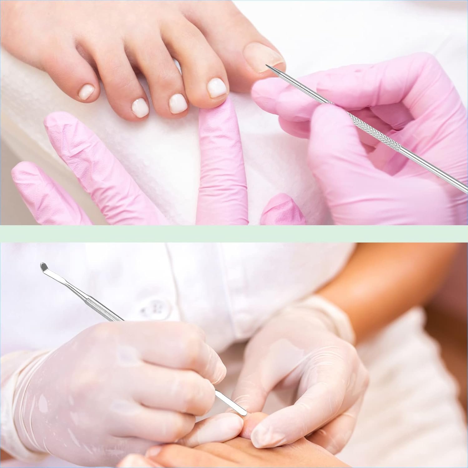 6-Pack Ingrown Toenail File and Lifters, Professional Surgical Stainless Steel Ingrown Toenail Removal Tool Kit, Manicure Treatment Pedicure Tools for Feet Under Nail Cleaner Correction Polish Pain - Image 8