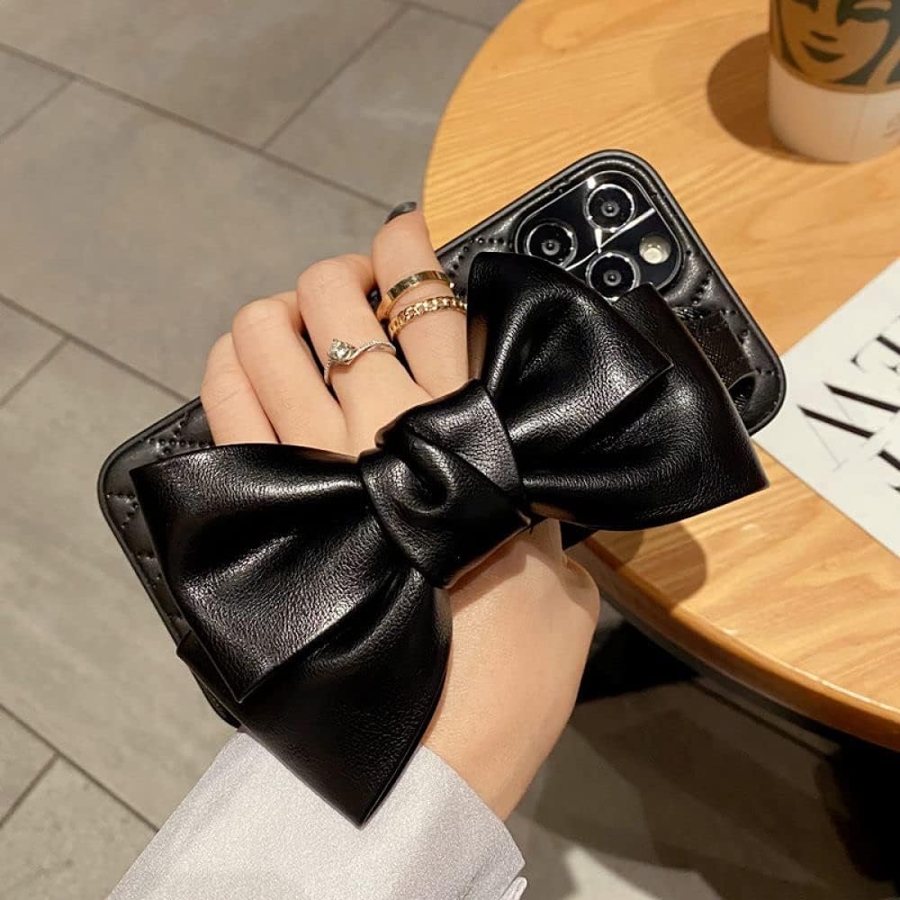 Luxury Leather Bow Wristband Holder Soft Case for iPhone 12 13 11 Pro MAX XS XR X 7 8 Plus Back Cover,2,for iPhone 13 - Image 4