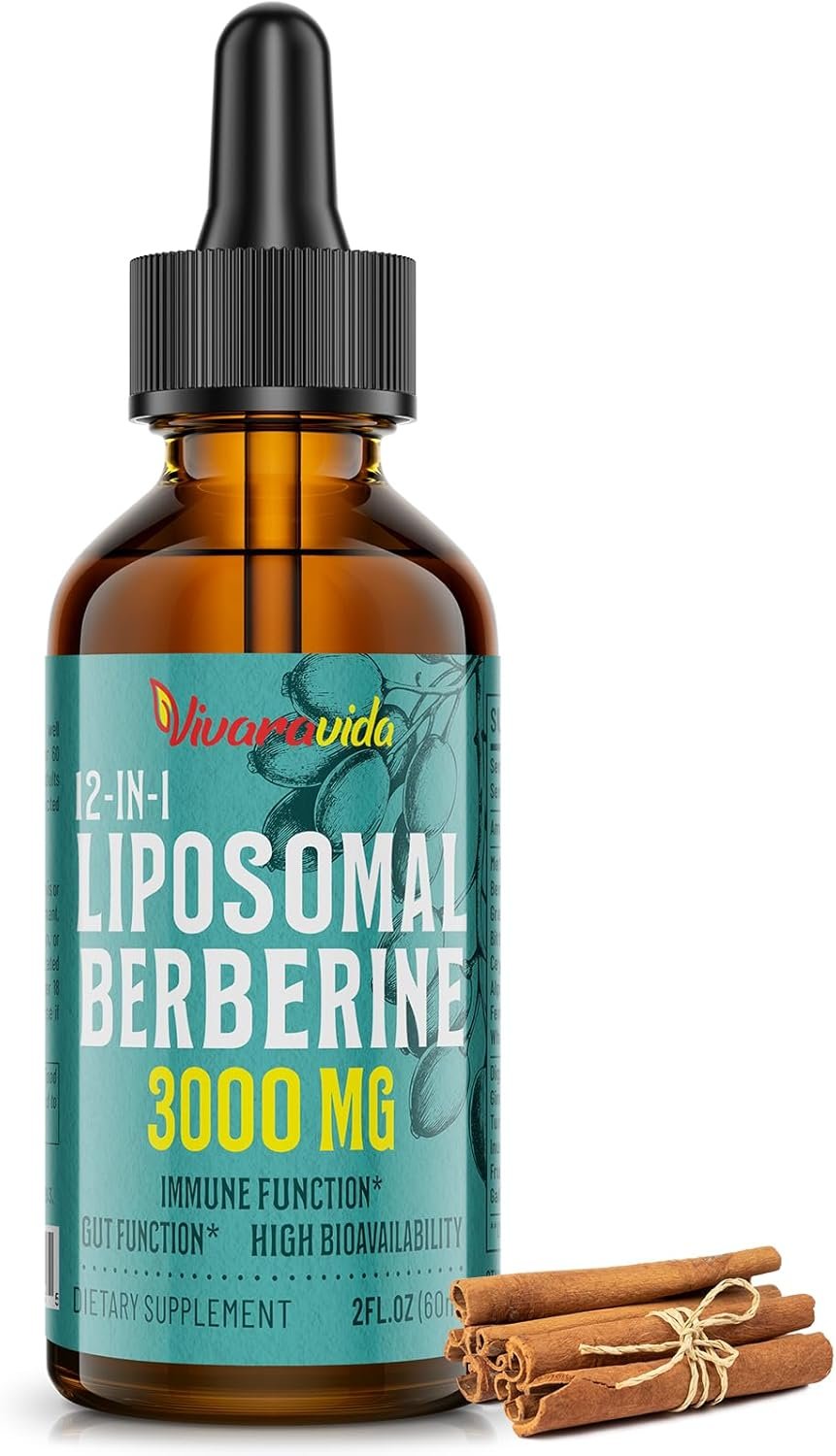 Berberine HCl Drops Supplement 3000 mg - Liposomal Berberine HCl Liquid - AMPK Activator with Turmeric, Ceylon Cinnamon, 12 Natural Ingredients - 2 fl oz - Image 2