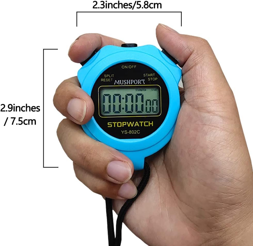 Stopwatch Timer Only Stopwatch Mode, ON/Off Silent No-Clock No-Date No-Countdown Simple Operation, Digital Stop Watch for Sports Kids Coaches Swimming Running, Blue - Image 6