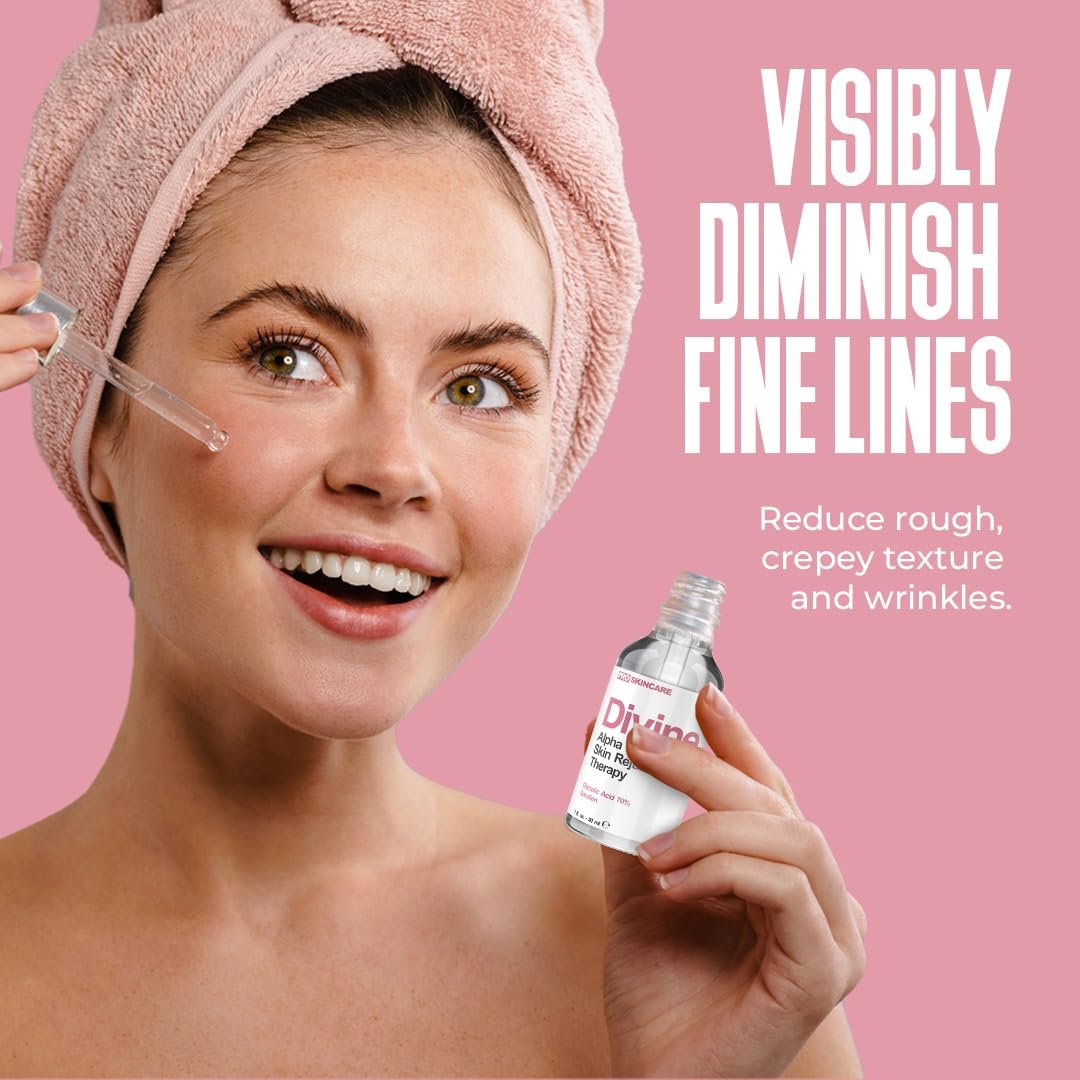 Glycolic Acid Peel 70% Professional Chemical Peel for Face at Home - Intense Alpha Hydroxy Acid Skin Peel For Acne Scars, Collagen Boost, Wrinkles, Fine Lines - Liquid Exfoliant for Face Peel Mask - Image 4