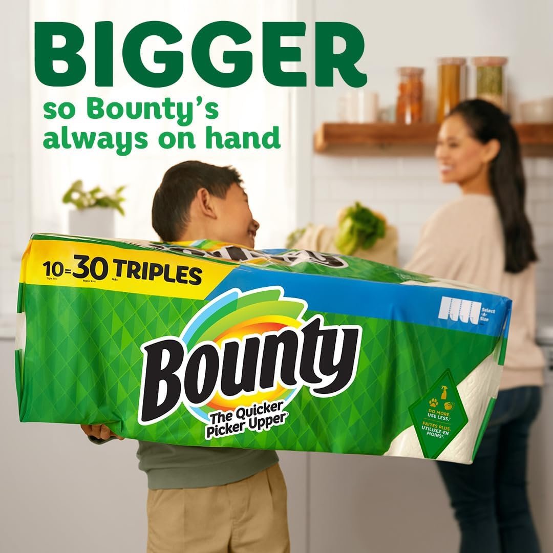 Bounty Full Sheet Paper Towels, White, 2 Triple Rolls - 6 Regular Rolls - Image 10