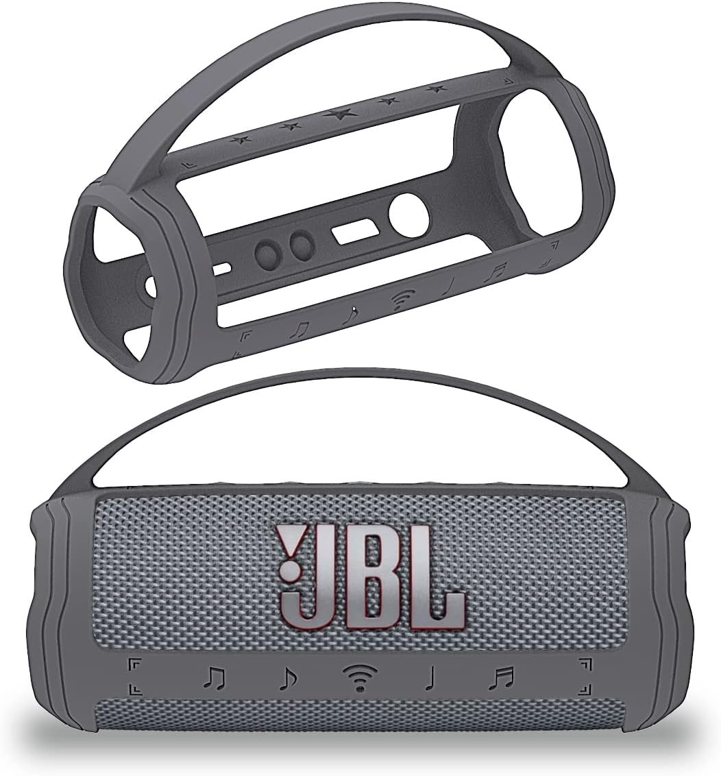 Silicone Cover Case for JBL Flip 6 Portable Bluetooth Speaker, Protective Carrying Case for JBL Flip 6 Speaker Accessories (Only Case) (Grey Case) - Image 2