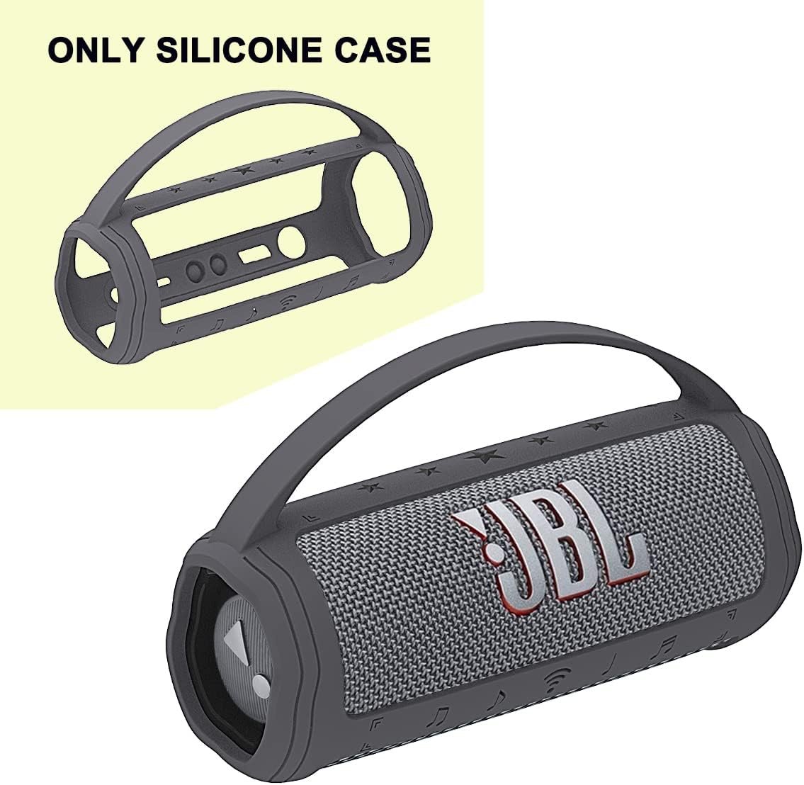 Silicone Cover Case for JBL Flip 6 Portable Bluetooth Speaker, Protective Carrying Case for JBL Flip 6 Speaker Accessories (Only Case) (Grey Case) - Image 3