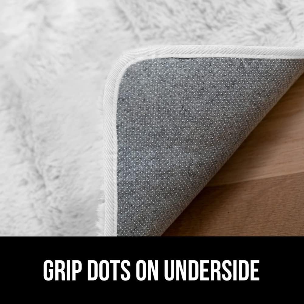 Gorilla Grip Soft Faux Fur Area Rug, Washable, Shed and Fade Resistant, Grip Dots Underside, Fluffy Shag Indoor Bedroom Rugs, Easy Clean, for Living Room Floor, Nursery Carpets, 4x6 FT, Pure White - Image 5