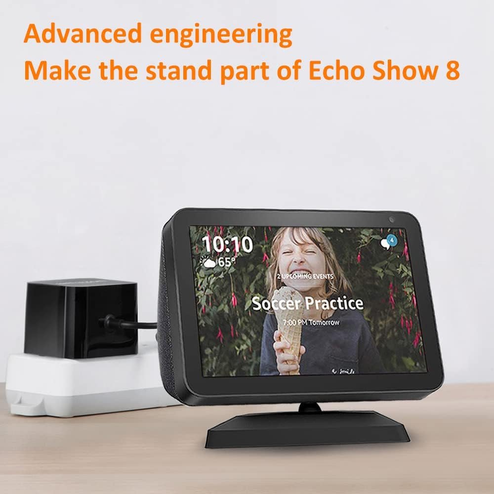 AutoSonic Stand Compatible with Echo Show 8 Smart Display (1st Gen and 2nd Gen) | Swivel and Tilt to Improve Viewing Angle | Magnet Built-in | Black - Image 6