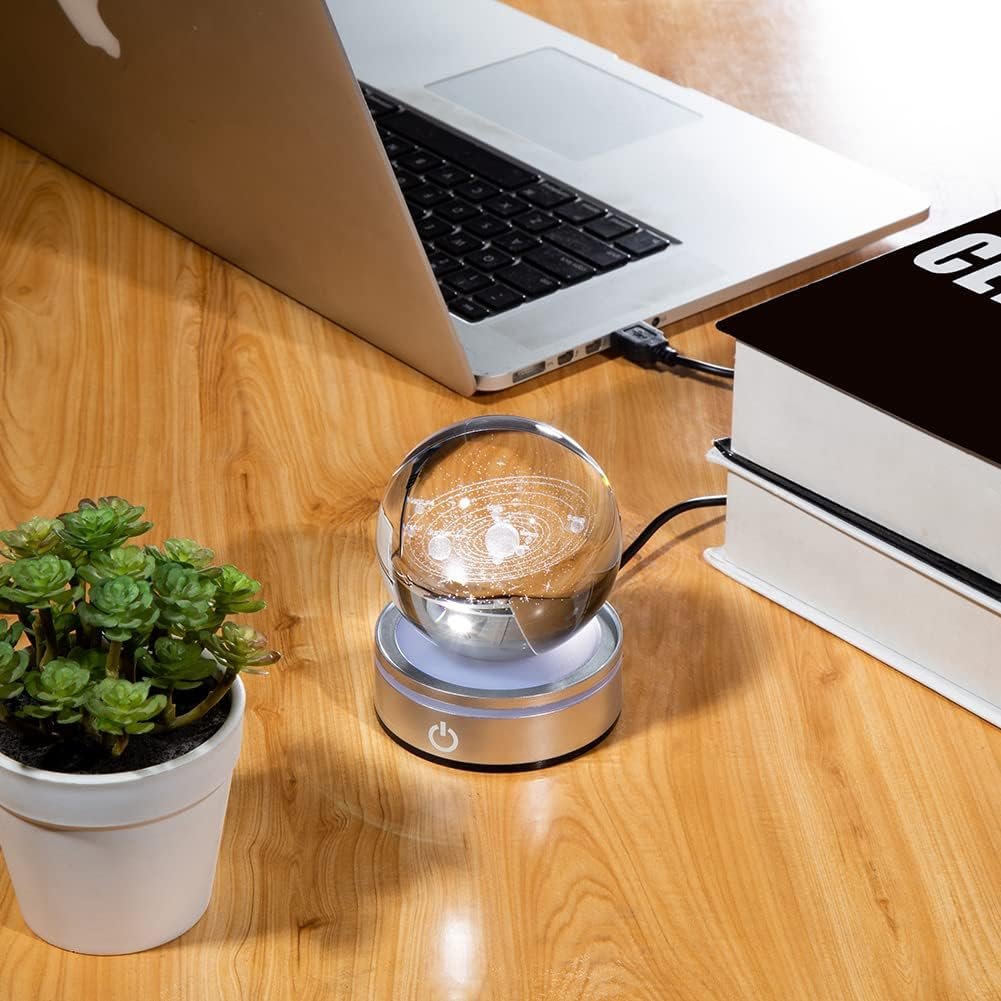 IFOLAINA 3D Solar System Crystal Ball Model Gift Space Astronomy Gift Planets Multicolor Universe Globe Ball Science Astrophysics Gift Night Light Kids Bedroom Adults Gift - Image 8