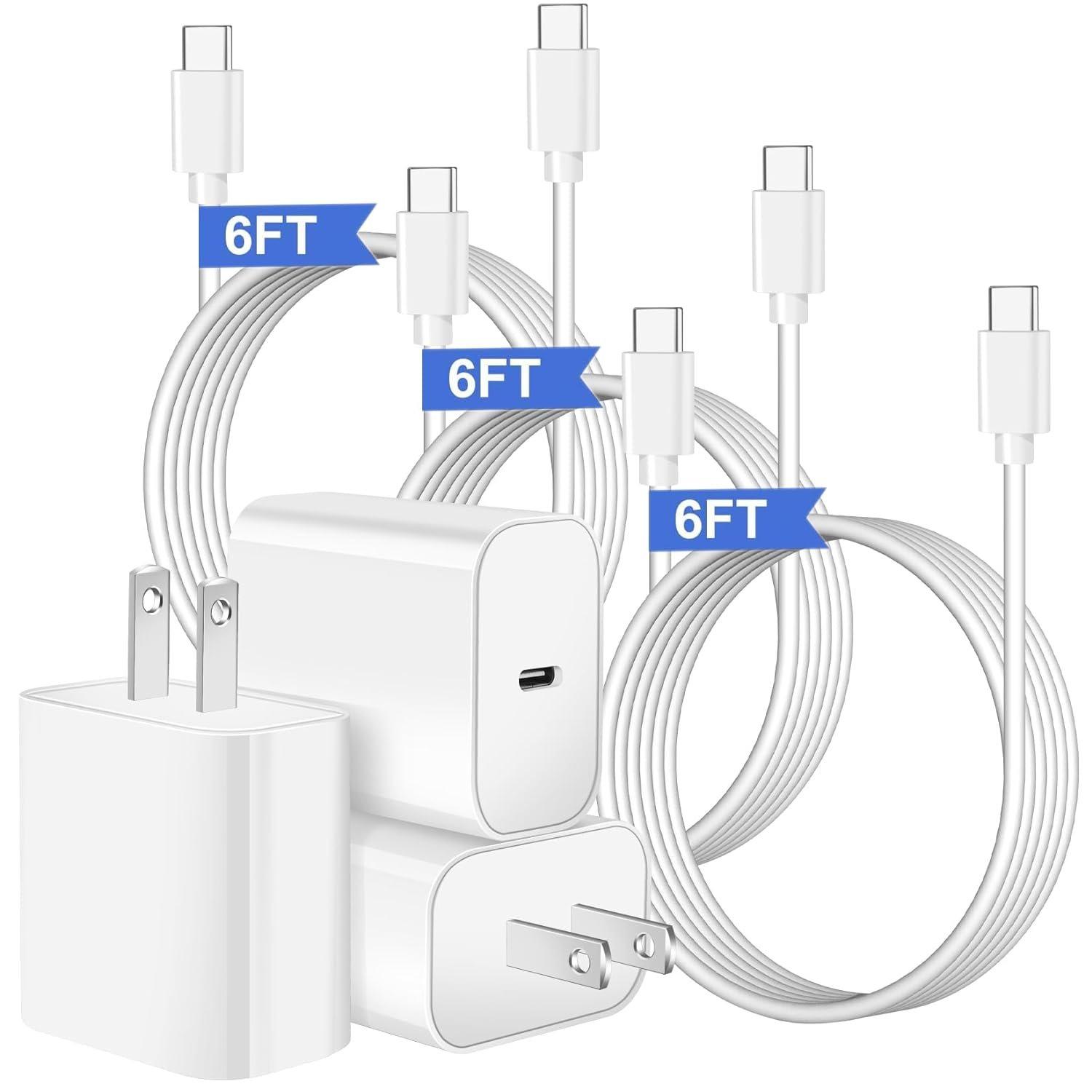 Fast Charger for iPhone 16 Pro Max,iPhone 16 Charger Fast Charging Block,3Pack 20W Quick Apple iPhone 15 Charger Adapter,6FT USBC to C Charger Cable for iPhone 16/16 ProMax/15 Pro/15 Plus,iPad Pro/Air - Image 2