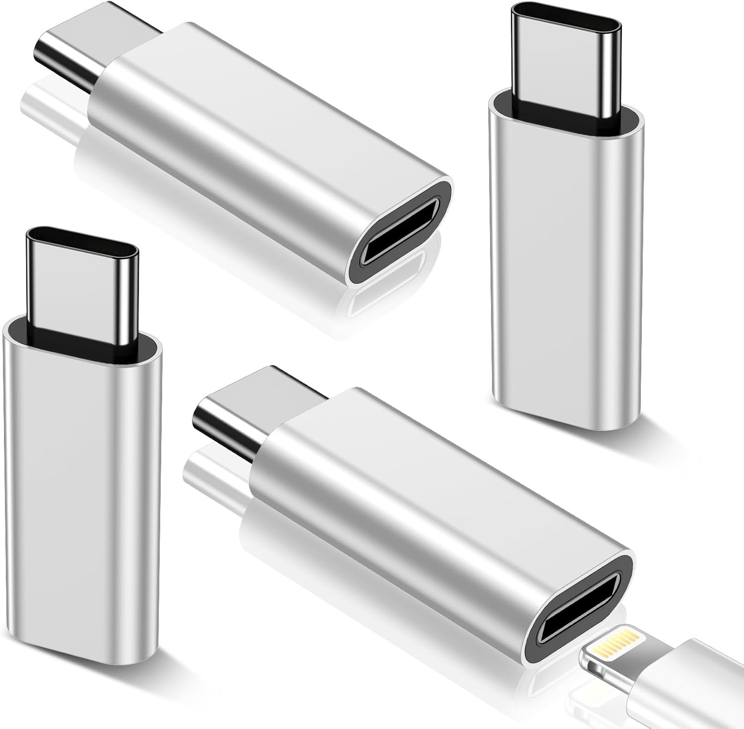𝟒𝐏𝐚𝐜𝐤 𝐔𝐩𝐠𝐫𝐚𝐝𝐞𝐝 Lightning to USB C Adapter for iPhone 16/15 Pro Max/Plus,Samsung S24,iPad,Nintendo Switch,Support Charging,Not for Audio,Type C Charger Connector,for iPhone 16/15 Charger - Image 2