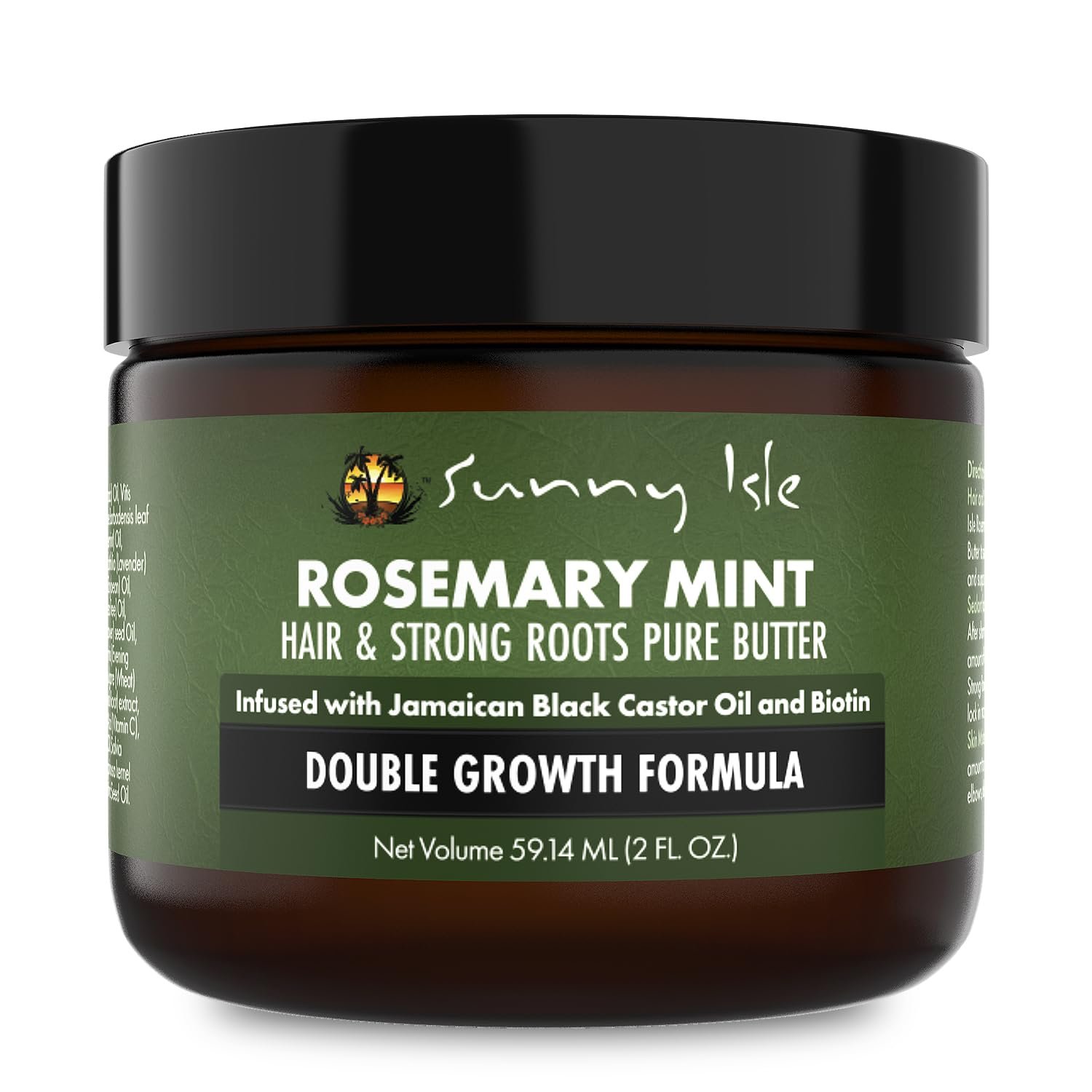 Sunny Isle Rosemary Mint Hair and Strong Roots Butter 2oz | Infused with Biotin & Jamaican Black Castor Oil | Strengthen and Nourish Hair | Dry Scalp, Split Ends - Image 2