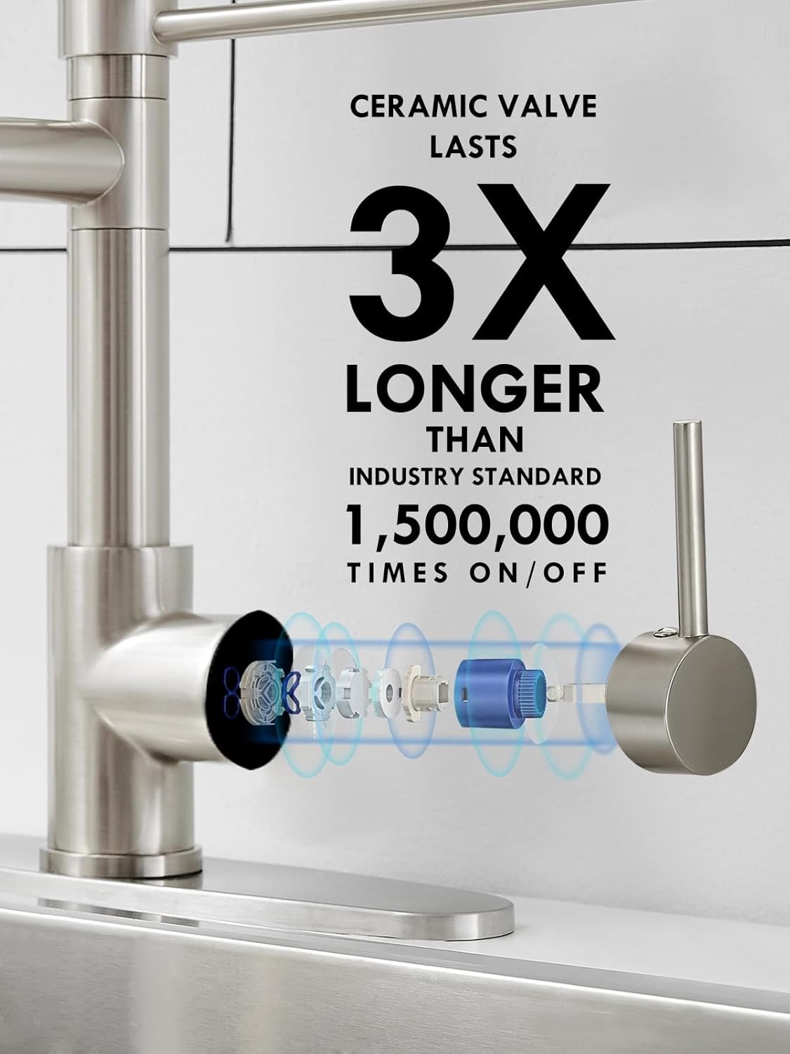 AIMADI Faucet for Kitchen Sink,Commercial Single Handle Single Hole Pull Down Kitchen Faucet with Deck Plate llaves para fregaderos de cocina - Image 6